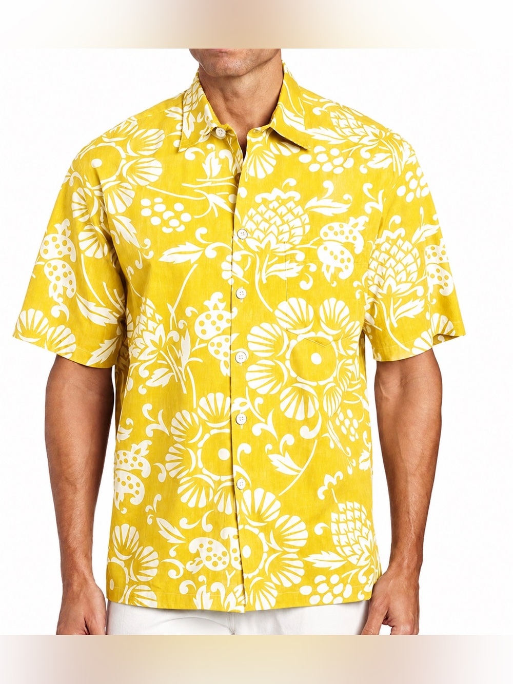 Kahala Men's Dukes Pareo Hawaiian
Aloha Shirt Yellow